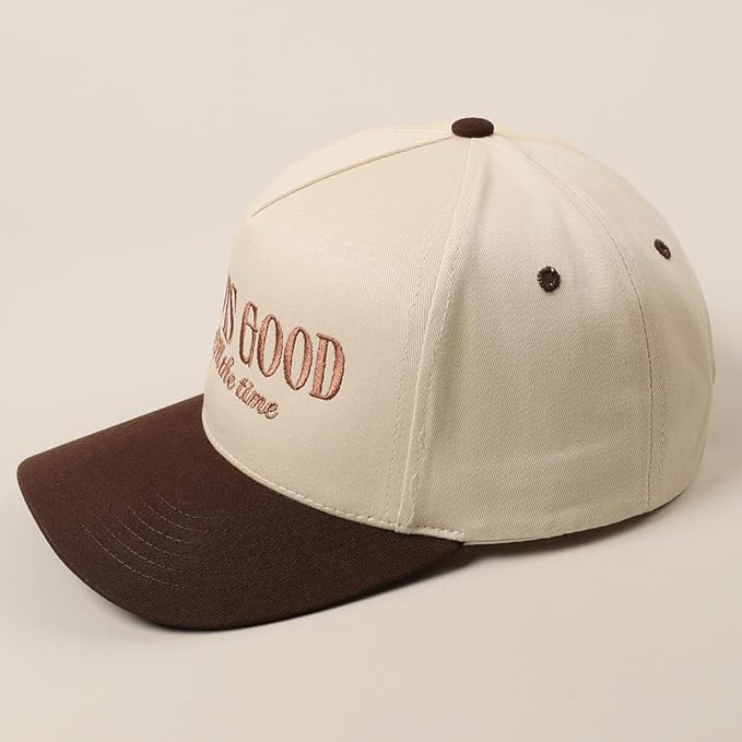MIRMARU Two-Tone Vintage Canvas Trucker Hats for Men & Women, Adjustable Size Baseball Caps with Trendy Embroidered Design