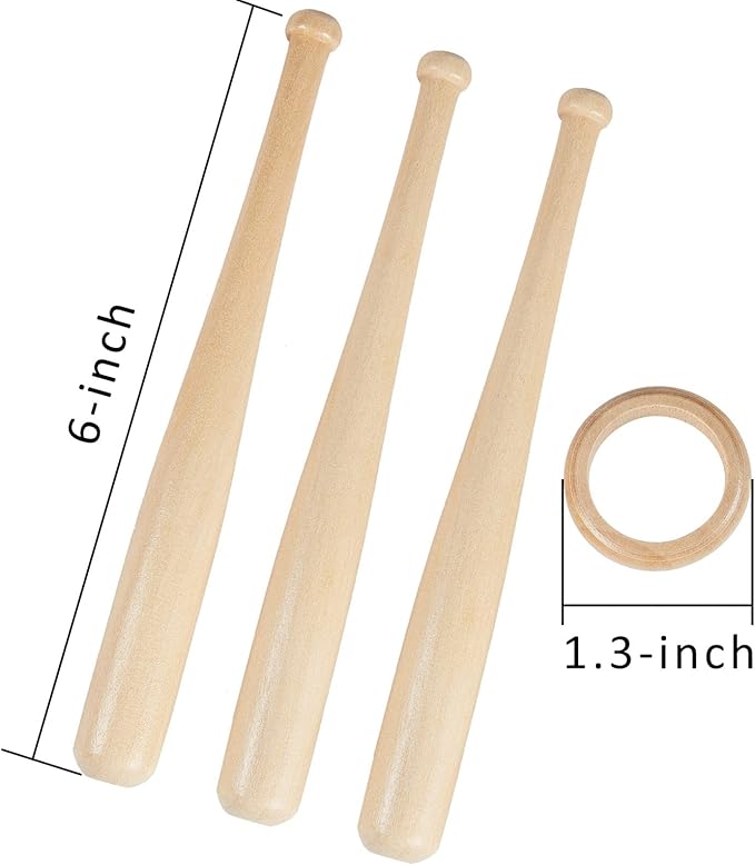Maitys Baseball Stand Holder for Display Wooden Baseball Holder Stand Mini Sports Balls Bats Display Centerpieces Table Decorations Accessories for Friends Sports Lover Gifts
