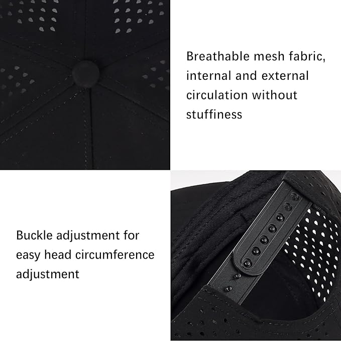 HH HOFNEN Quick Dry Baseball Cap Mesh Snapback Hat Sun and Rain Protection Golf Ball Cap for Men Women