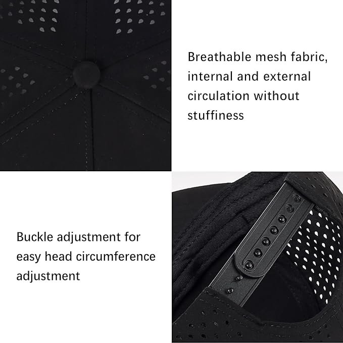 HH HOFNEN Quick Dry Baseball Cap Mesh Snapback Hat Sun and Rain Protection Golf Ball Cap for Men Women
