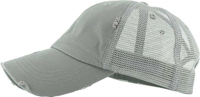 Classic Plain Ponytail Messy High Bun Headwear Adjustable Cotton Trucker Mesh Glitter Hat Baseball Cap