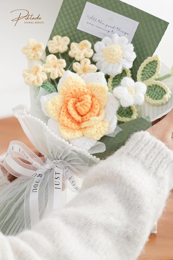 Hand-Woven Flower Bouquet Finished（1pcs） - Image 4