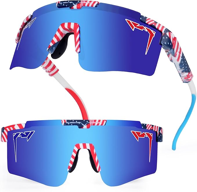 2-Sizes Kids Youth Baseball Sunglasses Men Women Vipers Sunglasses Softball Boys Girl True Polarization &UV Protection