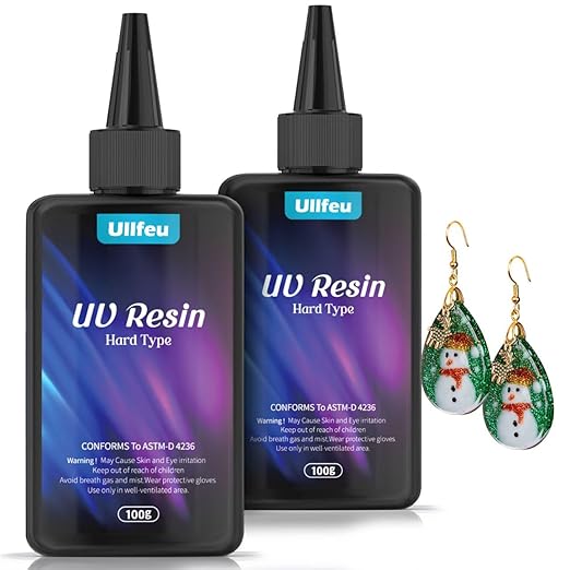 UV Resin 200g Bulk No Odor Upgrade Clear UV Epoxy Resin Kit Hard Fast Cure by ULLFEU