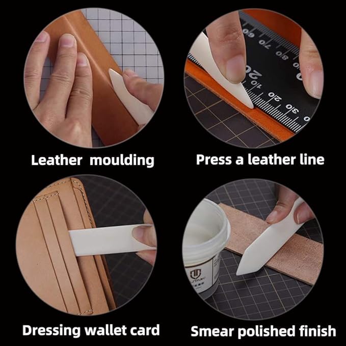 WUTA Genuine Bone Folder Leather Tools Scoring Folding Creasing Origami Paper - Image 3