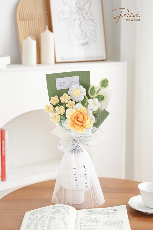 Hand-Woven Flower Bouquet Finished（1pcs） - Image 6