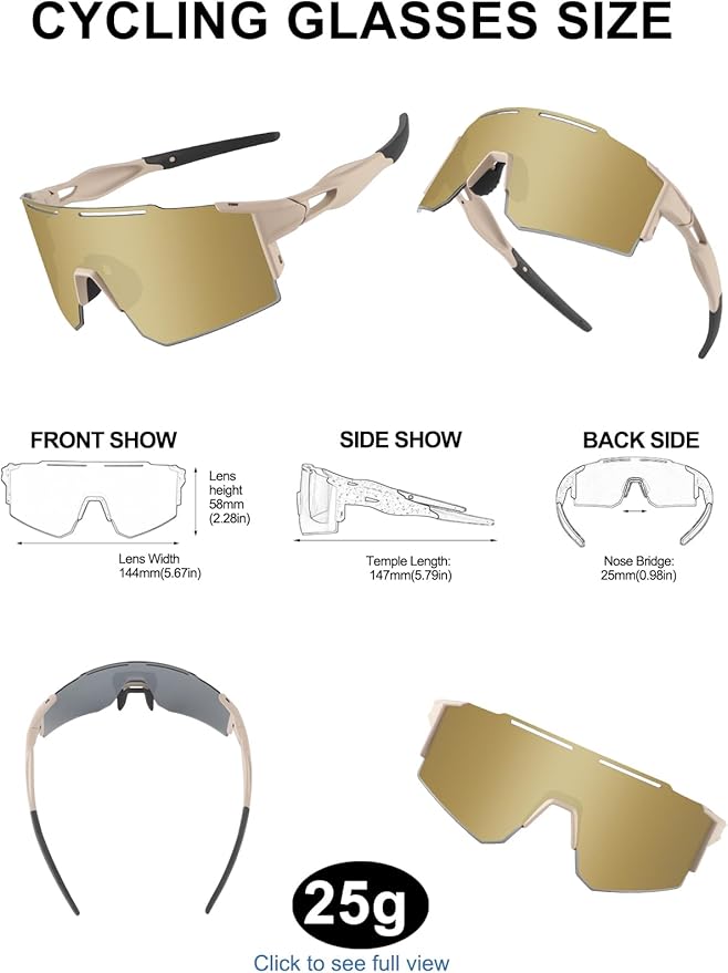OULAIQI Cycling Sunglasses Polarized Sunglasses for Cycling Men Women with 1 Lens or 3 Interchangeable Lens Baseball Glasses