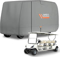 EVRBUL Golf Cart Cover 6/4+2 Passenger Heavy Duty 420D Waterproof Golf Cart Covers with Three Zipper Doors Compatible with EZGO, Club Car, Yamaha Golf Carts, Windproof Sunproof Golf Carts Cover (Gray)