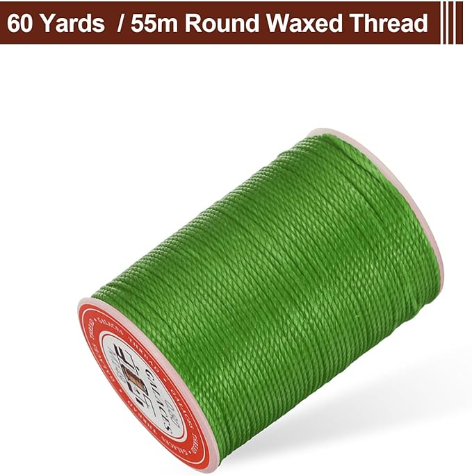 uxcell Round Leather Sewing Waxed Thread, 55m / 60 Yards Wax Polyester String - Image 3