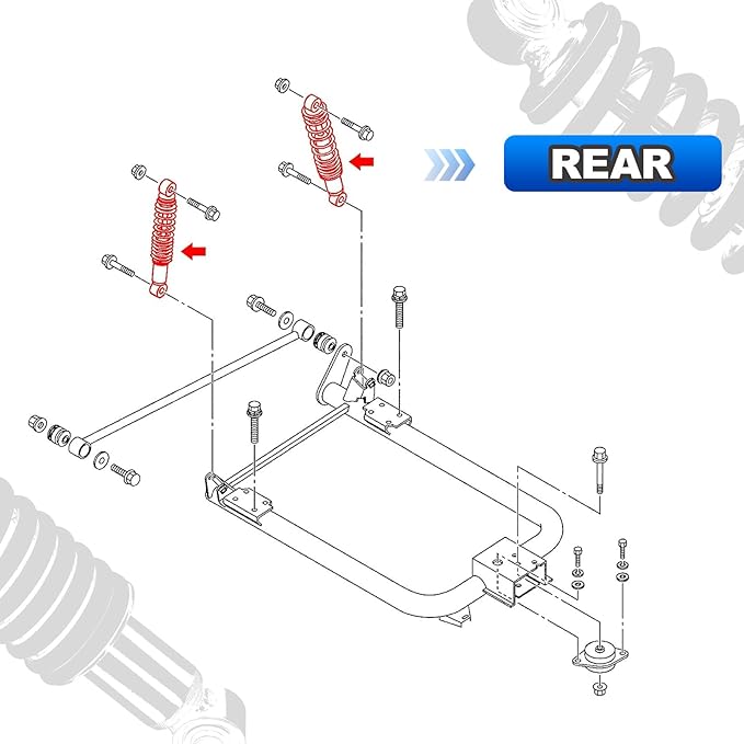Rear Golf Cart Shock Absorbers Heavy Duty with Springs Compatible with 1995-up Yamaha Gas and Electric G14 G16 G19 G20 G22 G29 Models Replace# JN4-F2210-00, JN3-F2210-00 (BLACK)