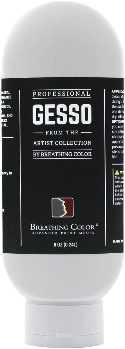 White Gesso Canvas Primer 8 oz Give Your Art The Ultimate Base Prime! Keep by Breathing+Color