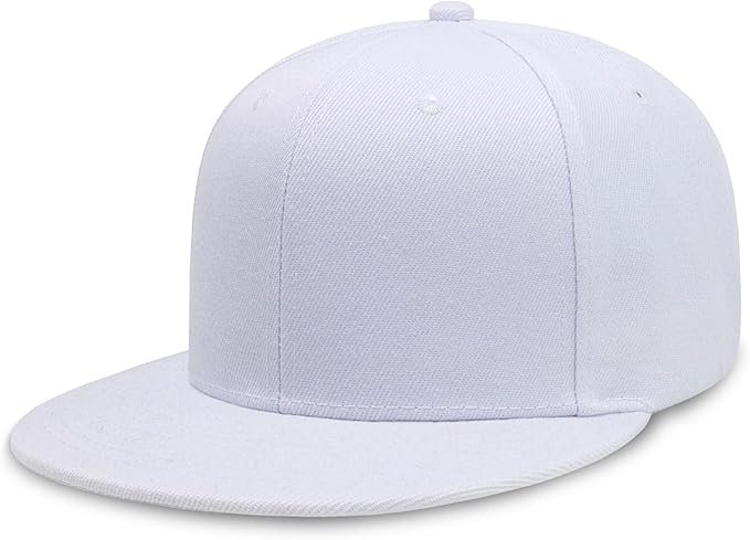 CHOK.LIDS Flat Bill Visor Classic Snapback Hat Blank Adjustable Brim High Top End Trendy Color Style Plain Tone Baseball Cap