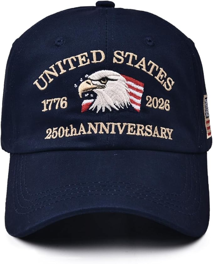 U.S.A 250th Anniversary Embroidered Baseball Cap Adjustable 1776-2026 Anniversary Birthday Retro Patriots Hat for Men Women