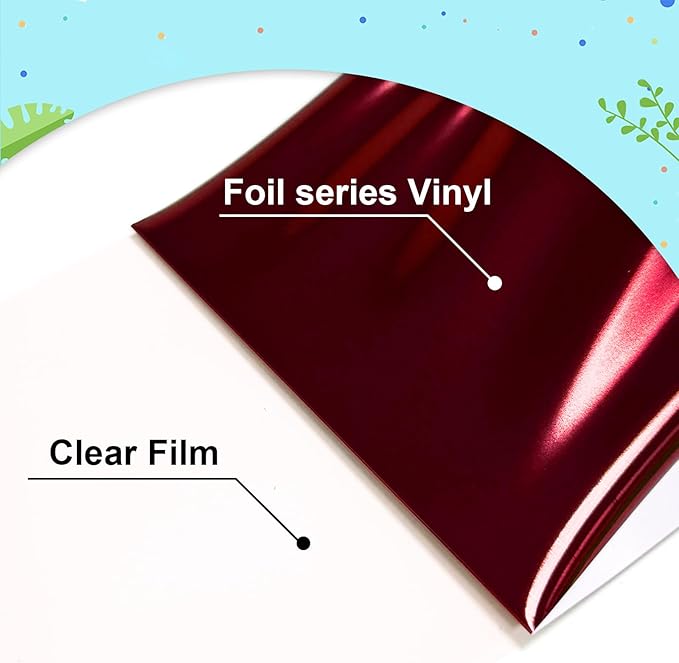 Metallic Red Foil Heat Transfer Vinyl 12Inch*6FT Bundle Chrome HTV Pack in - Image 3