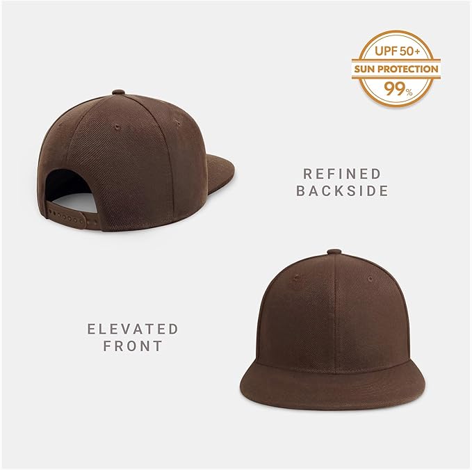 CHOK.LIDS Flat Bill Visor Classic Snapback Hat Blank Adjustable Brim High Top End Trendy Color Style Plain Tone Baseball Cap