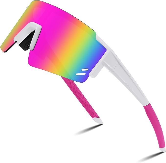 FEISEDY Kids Sunglasses Youth Baseball Sun Glasses, UV400 Sports Teens Cycling Shades for Boys Girls Age 8-16 B0048
