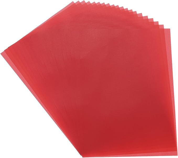 MECCANIXITY Colored Vellum Paper, 20 Sheet Deep Red Transparency 11.7 x 8.2 by MECCANIXITY