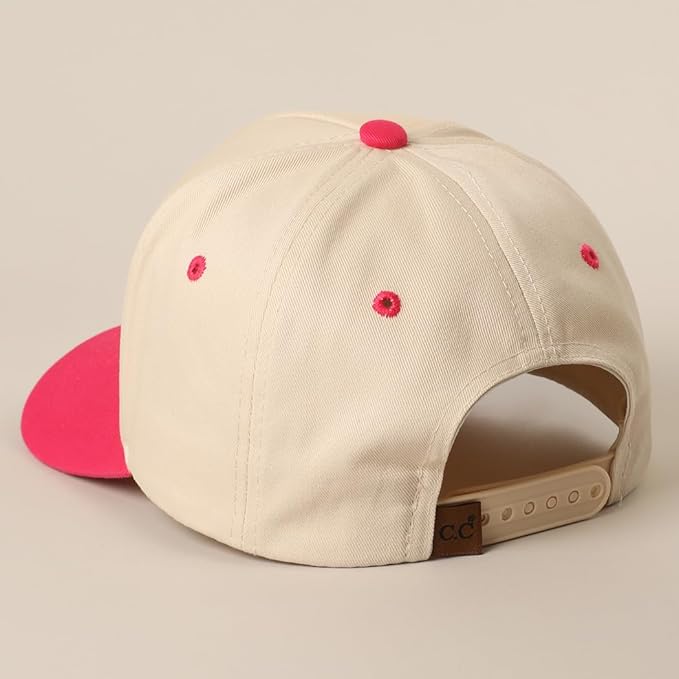 MIRMARU Two-Tone Vintage Canvas Trucker Hats for Men & Women, Adjustable Size Baseball Caps with Trendy Embroidered Design
