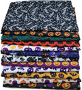 12Pcs Halloween Cotton Fabric Bundles, 20x20 Inch Halloween Sewing Fabric Squares Pumpkin Ghost Bat Printed Cloth for DIY Quilting Craft Decor