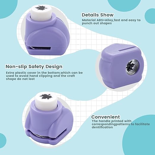 LOVEINUSA 10 Pack Multicolored Shape Paper Hole Punch Craft Set - Image 3