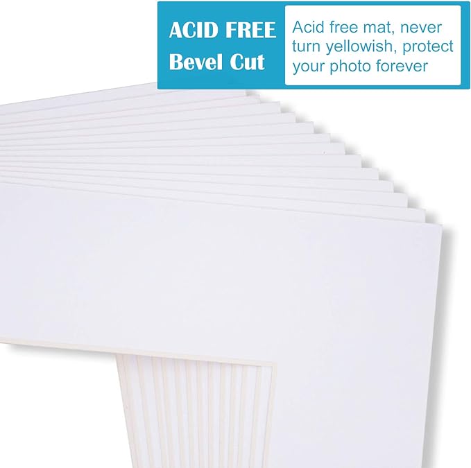 Egofine 11x14 White Picture Mats Pack of 25, Frame Mattes - Image 2
