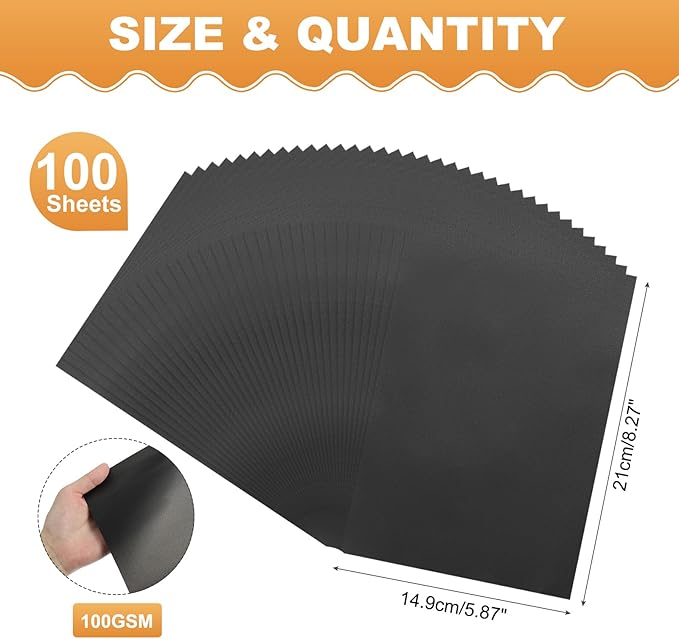 MECCANIXITY 100 Sheet Colored Vellum Paper 5.9" x 8.3", 100gsm Translucent - Image 2