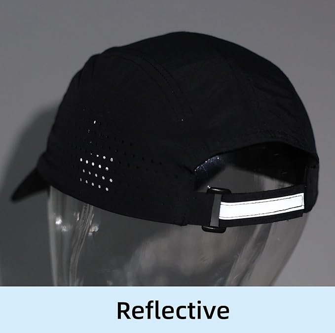 Connectyle Men's Breathable Run Hat Quick Dry Reflective Sport Cap Adjustable Lightweight Baseball Hat Unstructured Design