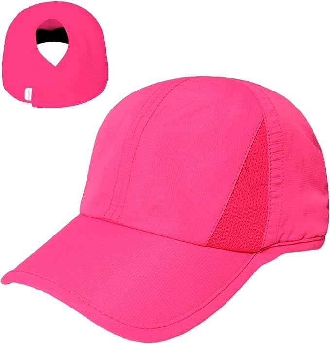 Ponyflo Women’s Ponytail Baseball Cap, Patented Active Feather-Light Hat with Open Back