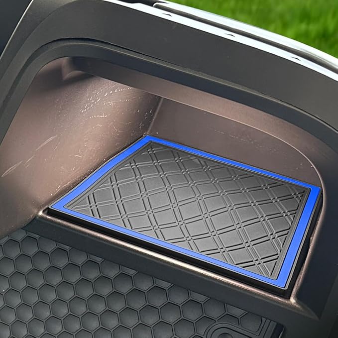 Xtreme MATS 2024-2025 EZGO RXV Compatible Dash Mat for Golf Carts - Double Diamond Rubber Liner for GolfCar Cubbies - Glovebox Liner- Golf Cart Accessory - Blue Trim