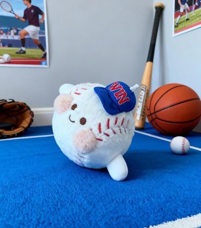 JEWSUN Cute Soft Baseball Stuffed Plush Keychain