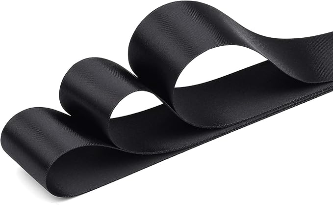 Humphrey's Craft 1-1/2 Inch Black Double Faced Satin Ribbon - Image 2