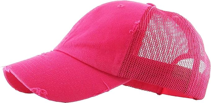 Funky Junque Trucker Hat for Women – Distressed Low Profile Western Camo Baseball Cap with Mesh, Trendy and Adjustable Fit