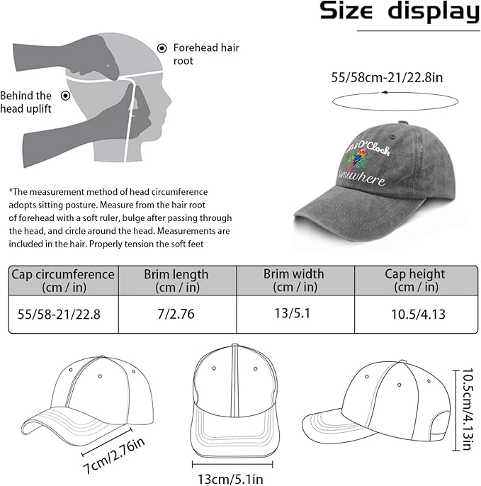 Jimmy Music Buffett Accessories Hats Its 5 Oclock Some Where Baseball Cap Mom Hat Pigment Black Womens Bucket