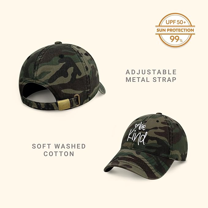 CHOK.LIDS Be Kind Trendy Womens Baseball Cap Unisex Fashion Cotton Polo Style Fun Inspirational Saying Seasonal Headwear