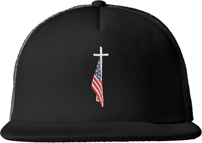 American Flag Trucker Hat for Men Women, Adjustable Snapback Baseball Cap USA Pride Hat Veteran Gifts