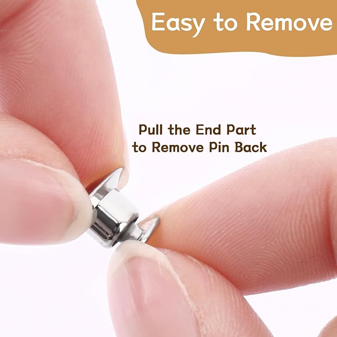 DECYOOL 100PCS Metal Locking Pin Backs, Pin Keepers Clasp Pin Backs Locking - Image 6