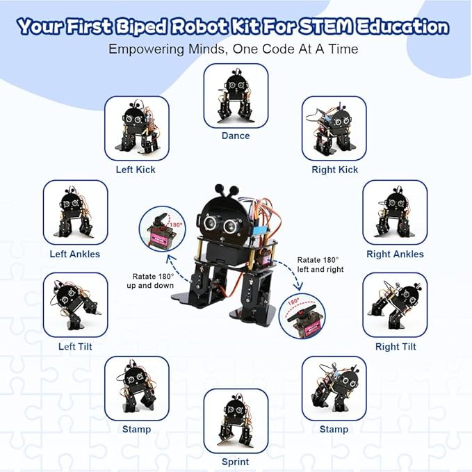 ACEBOTT Robotics for Kids Ages 12-16，Bionic Biped Robot Kit for Arduino ESP32 - Image 2