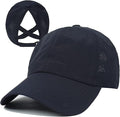 HGGE Womens Criss Cross Ponytail Baseball Cap Adjustable High Messy Bun Ponycap Quick Drying Hat