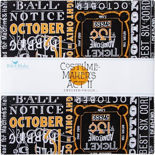 J Wecker Frisch Costume Maker's Act II 42 10-inch Squares Layer Cake Riley Blake 10-16000-42