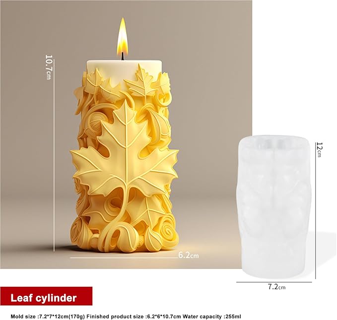 Maple Leaf Candle Molds, 3D Reusable Silicone Molds, Unique Resin Wax Concrete - Image 2