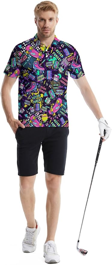 Mens Golf Shirts Golf Polo Shirts for Men Short Sleeve Polo Shirts Golf Gifts