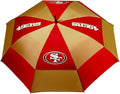 Team Golf NFL San Francisco 49ers Golf Umbrella 62" Golf Umbrella with Protective Sheath, Double Canopy Wind Protection Design, Auto Open Button