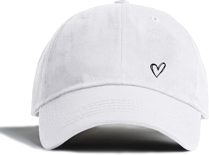 Pairxily Vintage Heart Embroidered Baseball Cap Distressed Adjustable Hat for Women Low Profile Dad Hats Unisex Cotton Cap