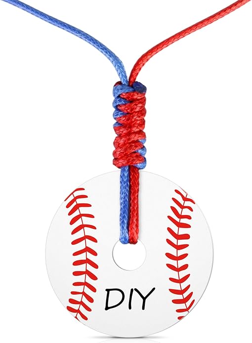 Baseball Pendant Necklace, Adjustable Baseball Game Day Drip Necklace for Men Women Fan Lovers Coach Team