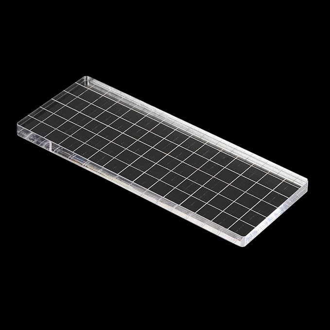 PATIKIL 6" x 3" Acrylic Stamp Block, 2 Pack Clear Stamping Block - Image 4