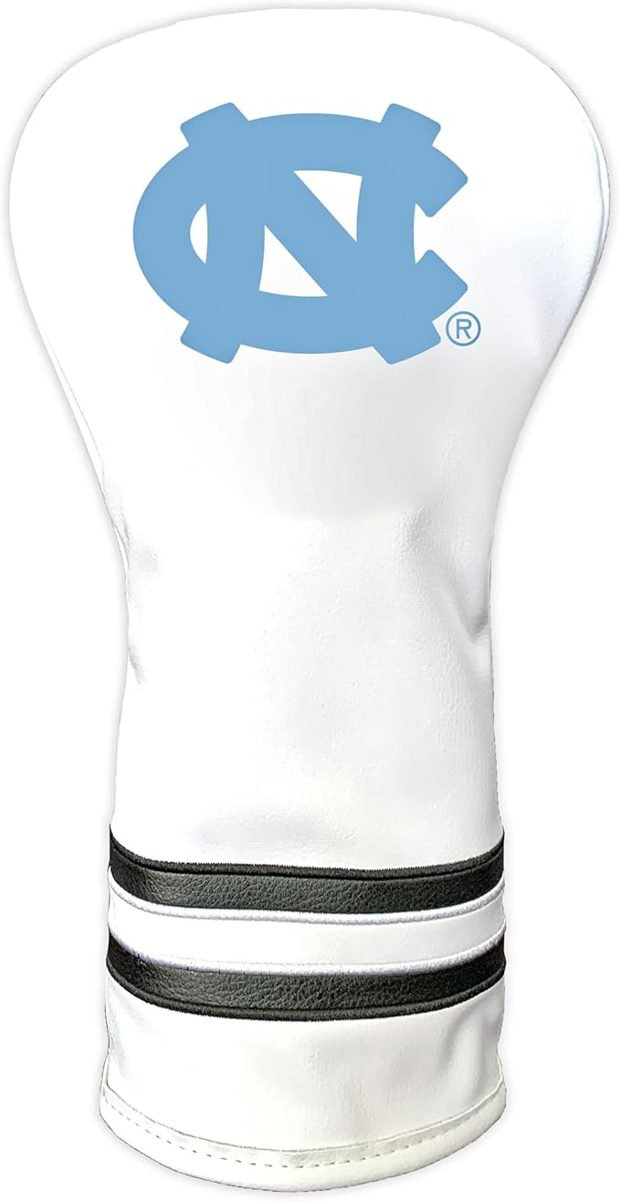 Team Golf NCAA White Vintage Driver Golf Club Headcover, Form Fitting Design, Retro Design