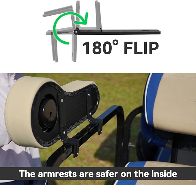 Golf Cart Armrest with Cup Holder for Rear Seat kit