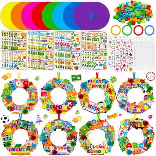 Hollowfly 48 Sets Back to School Craft Kits DIY Wreath for First Day