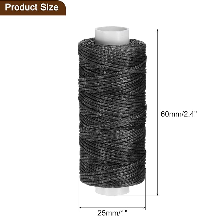 uxcell Leather Sewing Waxed Thread, 55 Yards / 50m 0.8mm 150D Flat Polyester - Image 6