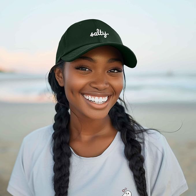 DALIX Salty Embroidered Cotton Beach Baseball Cap Adjustable Dad Hat Womens